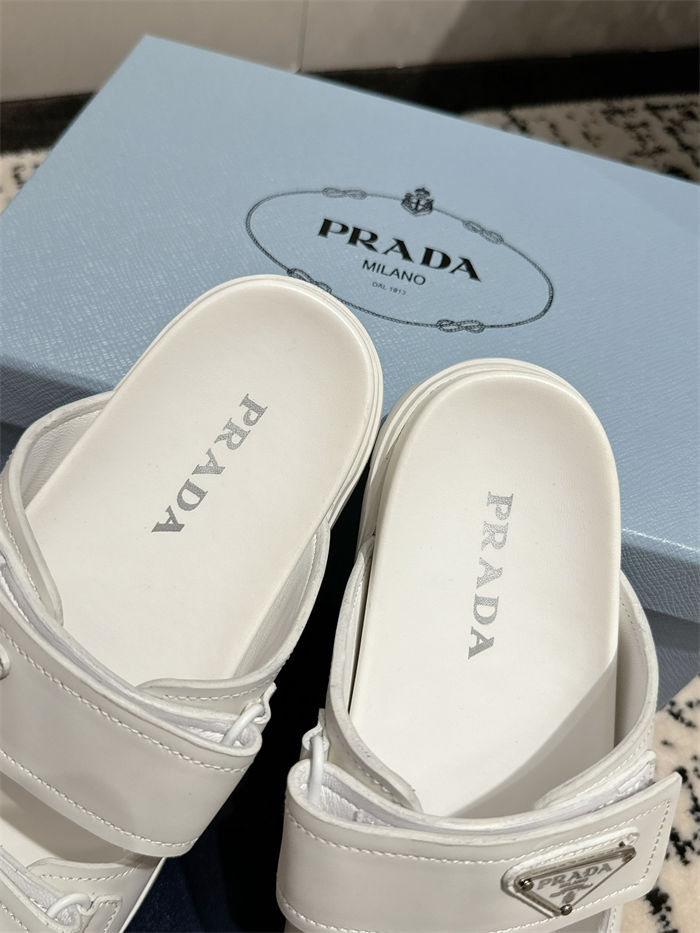 Prada Logo Slides Sandals