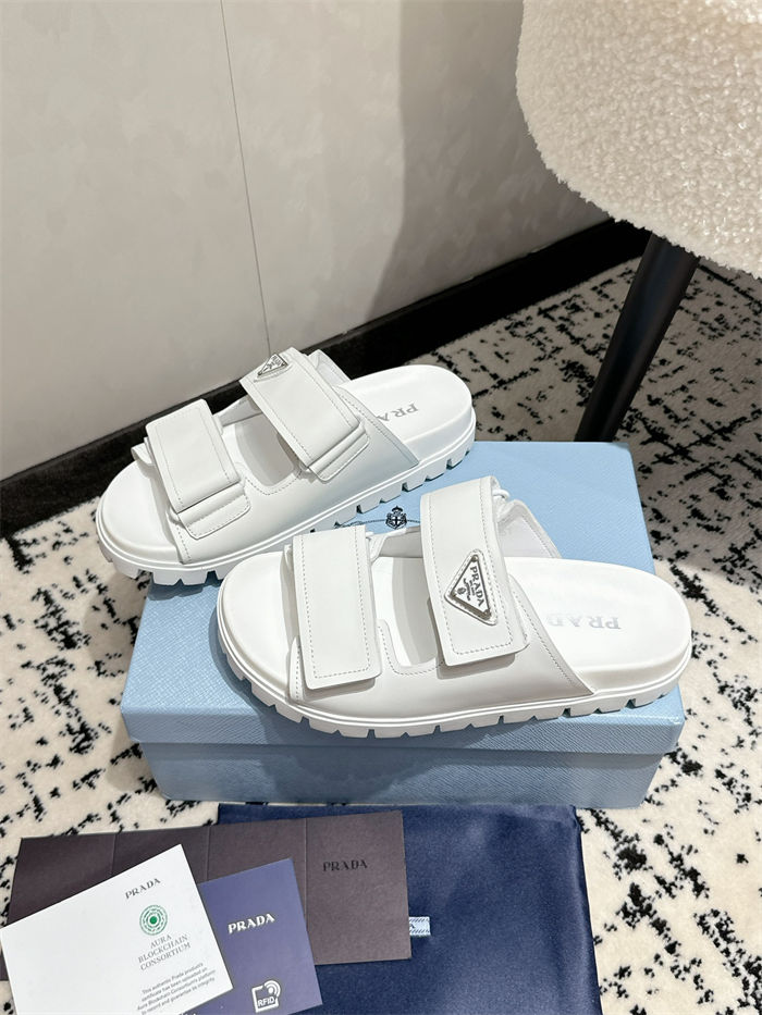 Prada Logo Slides Sandals