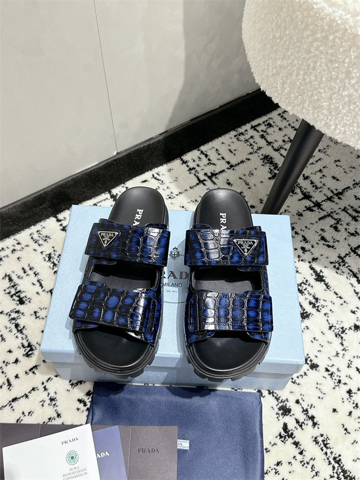 Prada Logo Slides Sandals