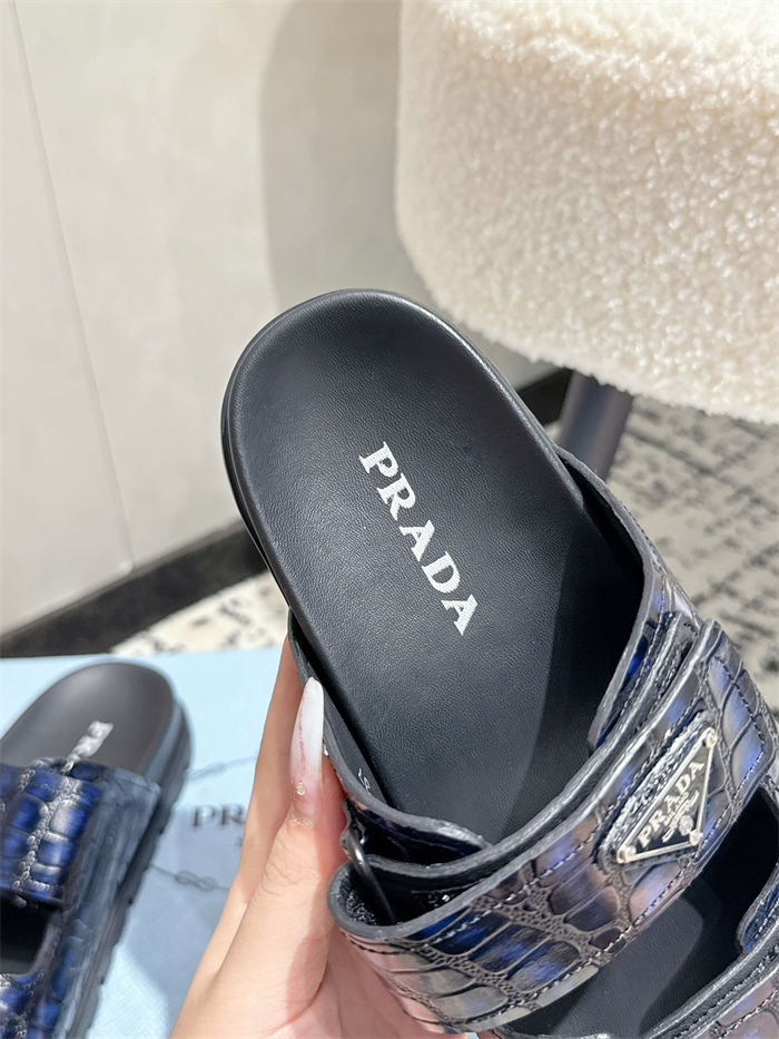 Prada Logo Slides Sandals