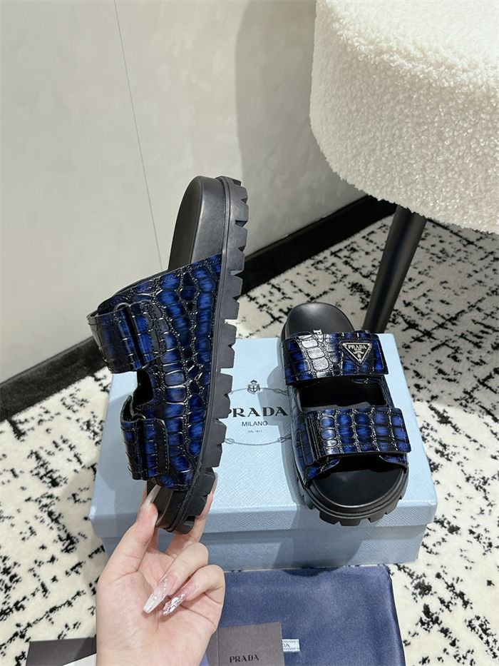 Prada Logo Slides Sandals