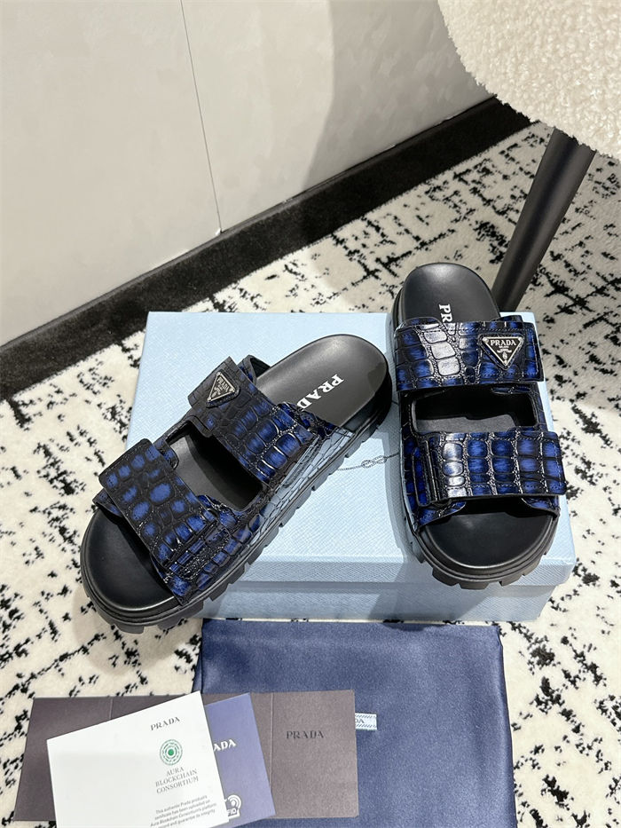 Prada Logo Slides Sandals