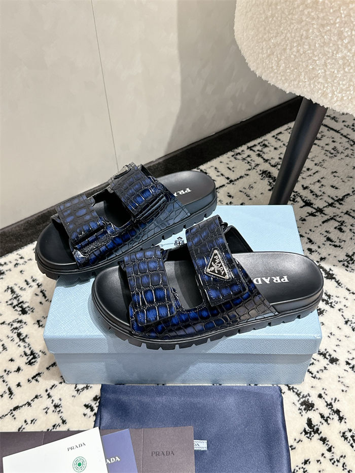 Prada Logo Slides Sandals