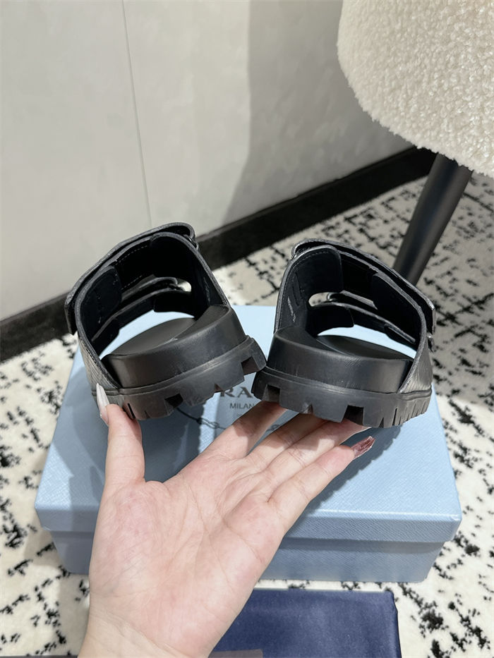 Prada Logo Slides Sandals