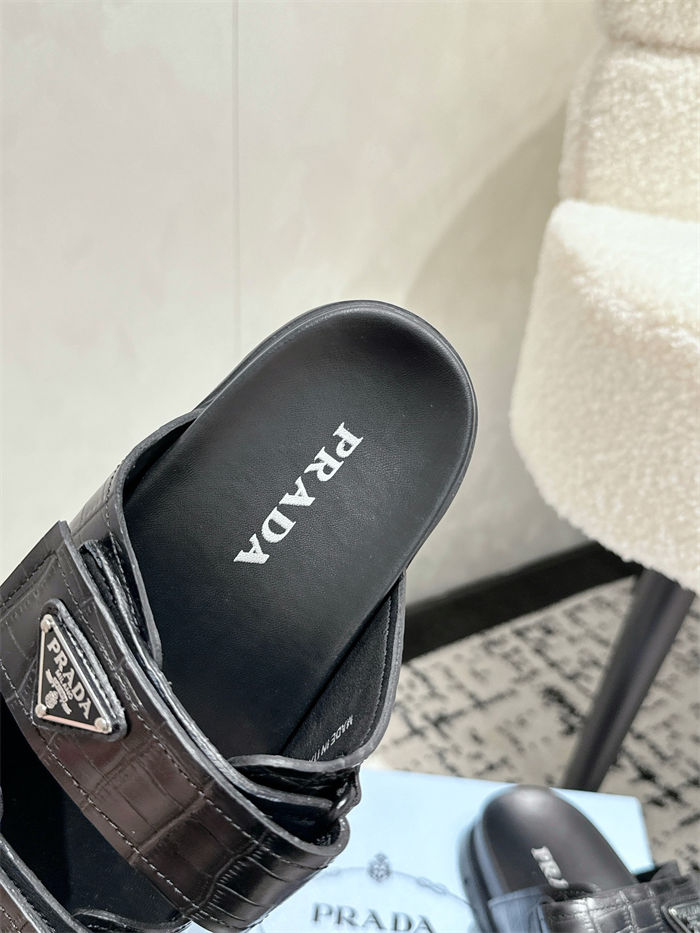 Prada Logo Slides Sandals