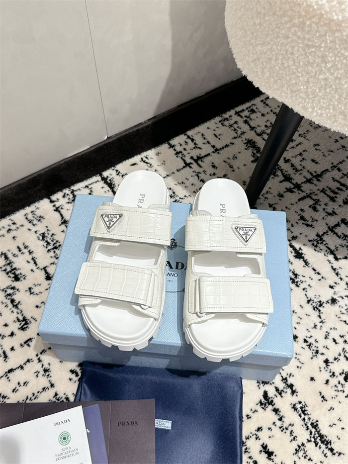 Prada Logo Slides Sandals