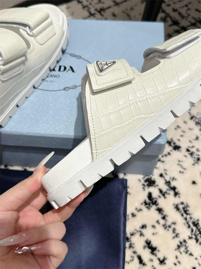 Prada Logo Slides Sandals