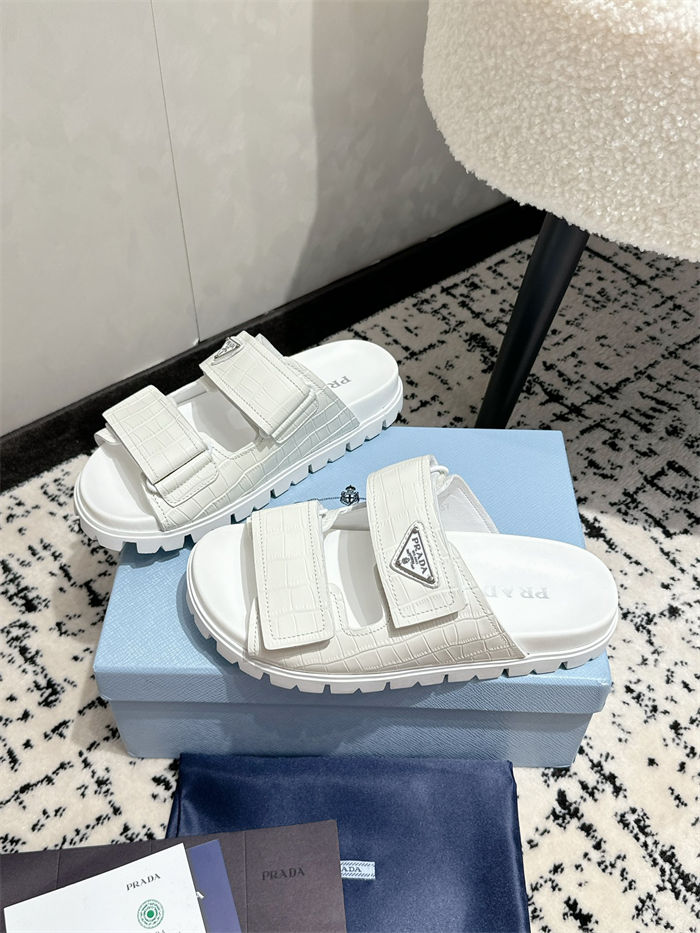 Prada Logo Slides Sandals