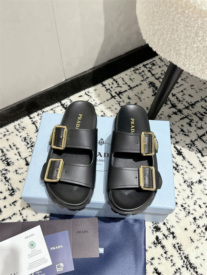 Prada Strap Slides Sandals