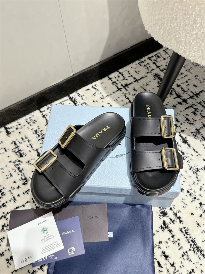 Prada Strap Slides Sandals