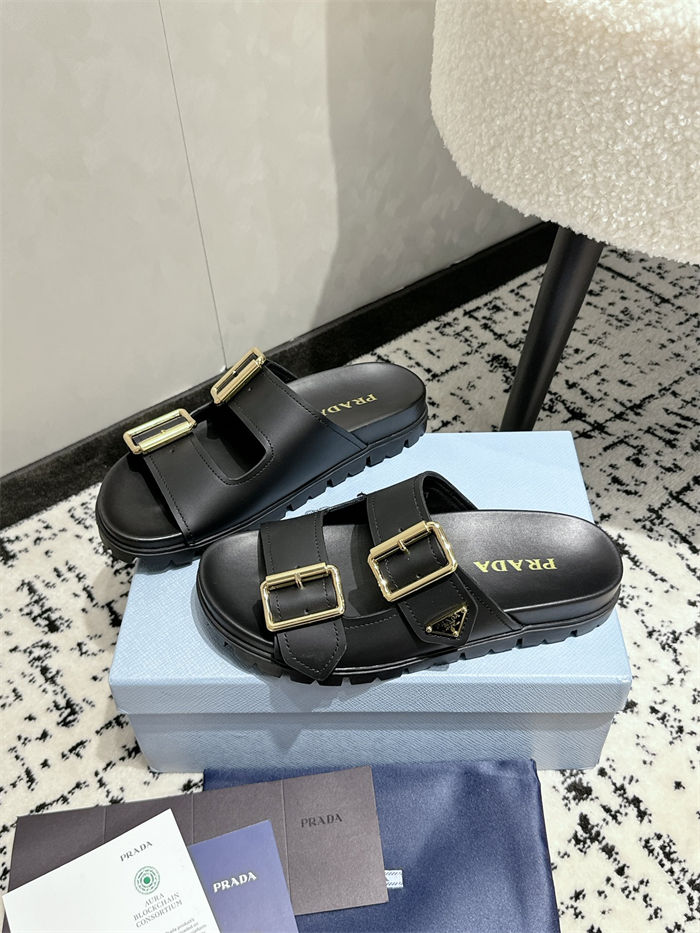 Prada Strap Slides Sandals