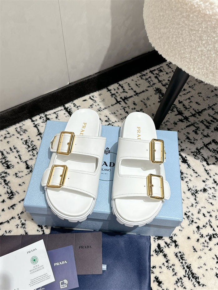 Prada Strap Slides Sandals