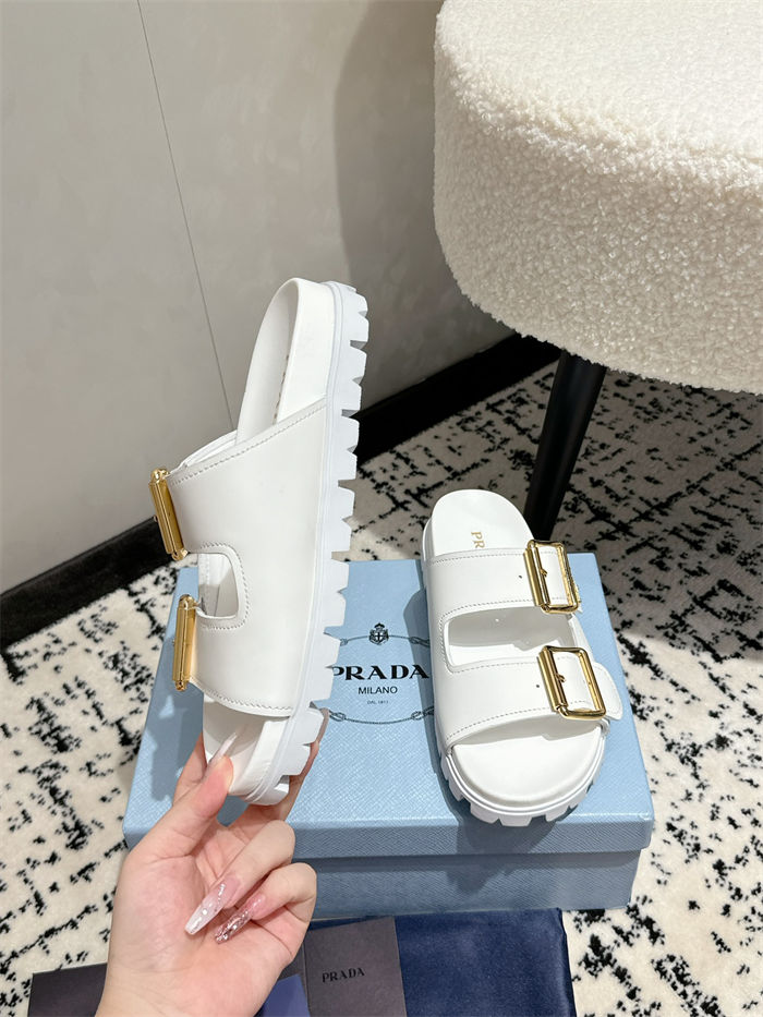 Prada Strap Slides Sandals