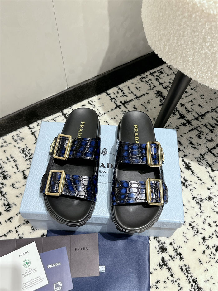 Prada Strap Slides Sandals