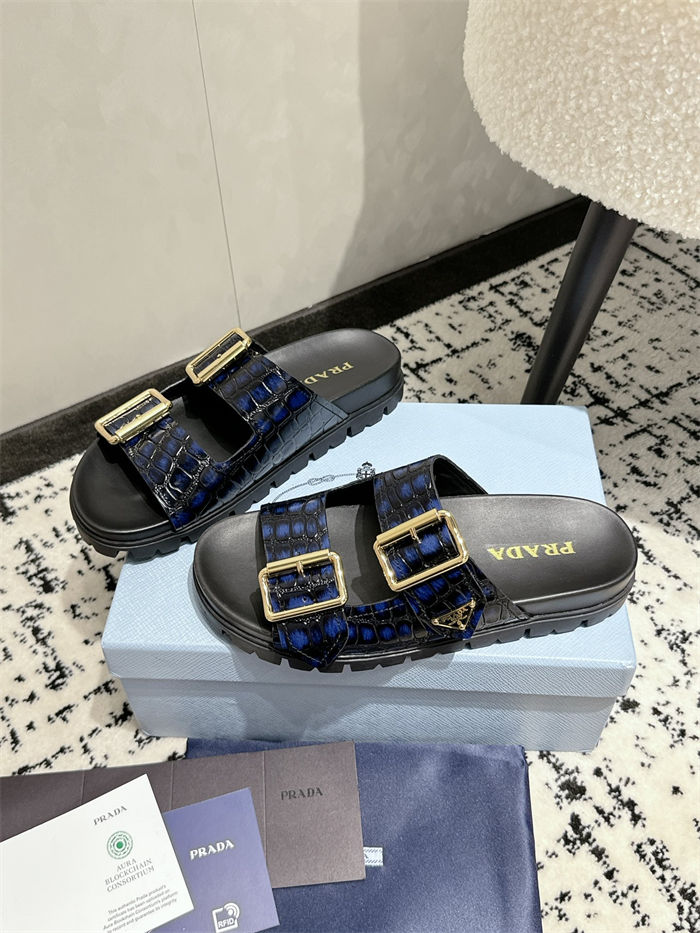 Prada Strap Slides Sandals