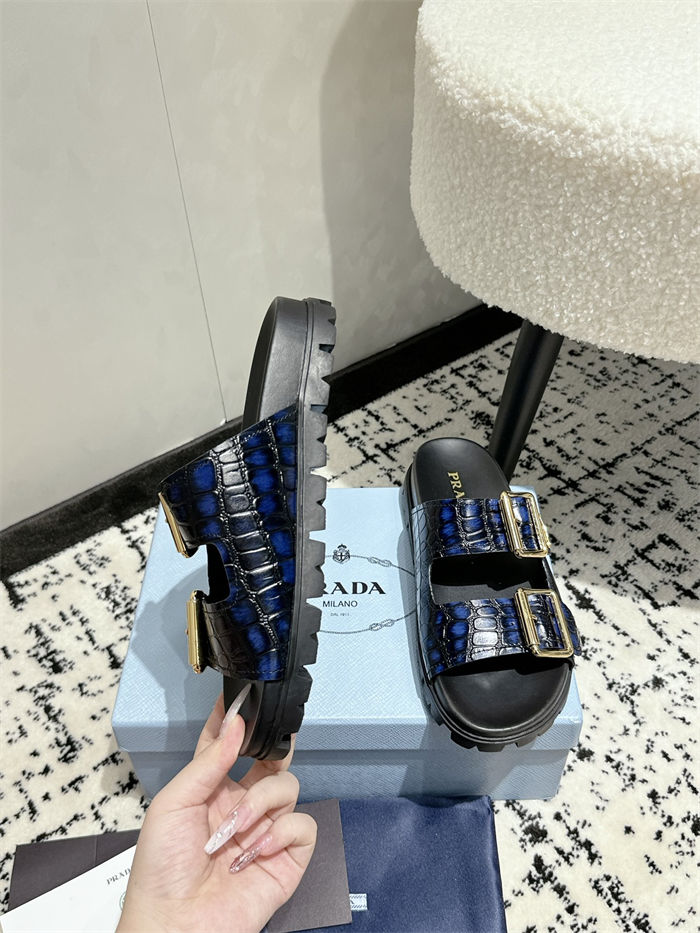 Prada Strap Slides Sandals