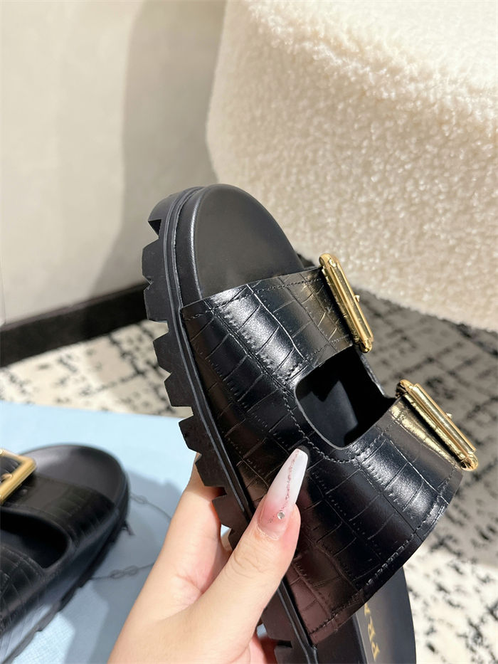 Prada Strap Slides Sandals