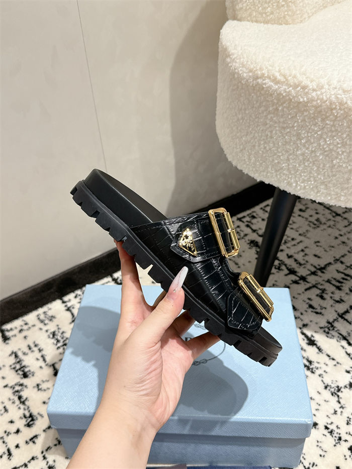 Prada Strap Slides Sandals