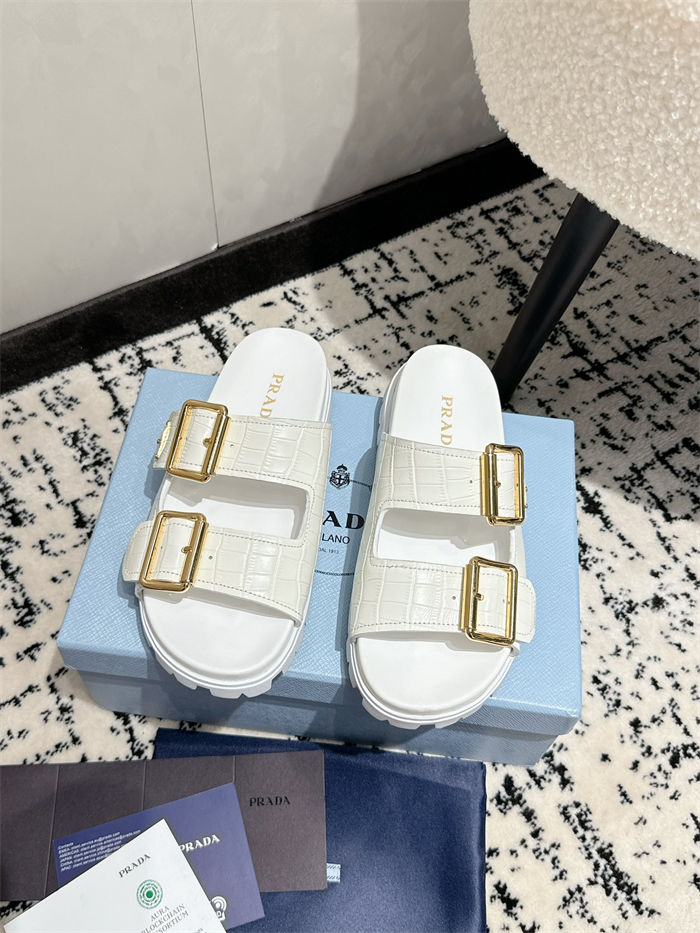 Prada Strap Slides Sandals