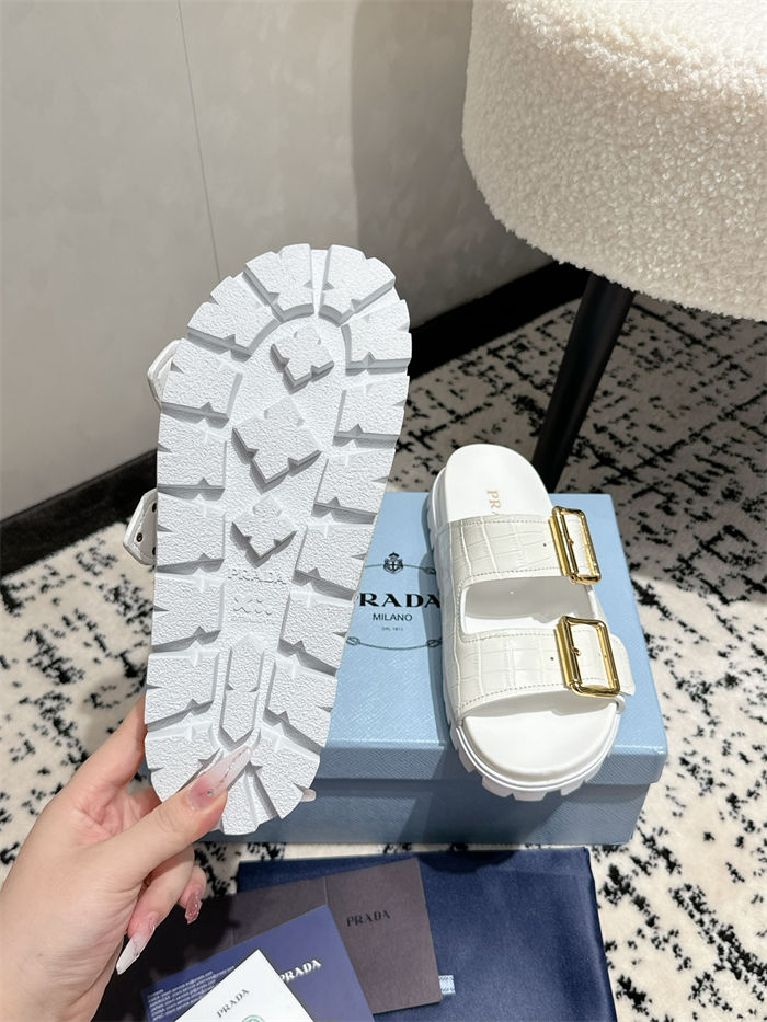 Prada Strap Slides Sandals