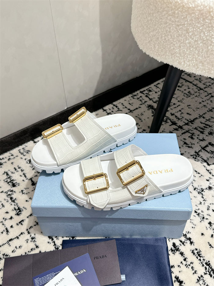 Prada Strap Slides Sandals