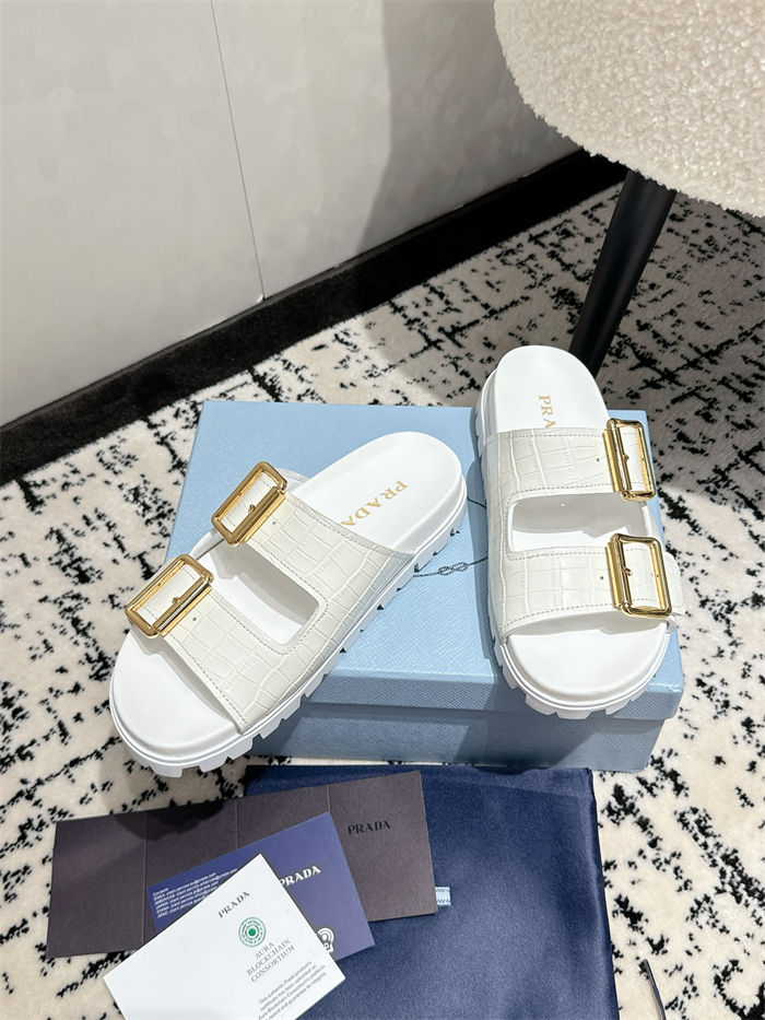 Prada Strap Slides Sandals