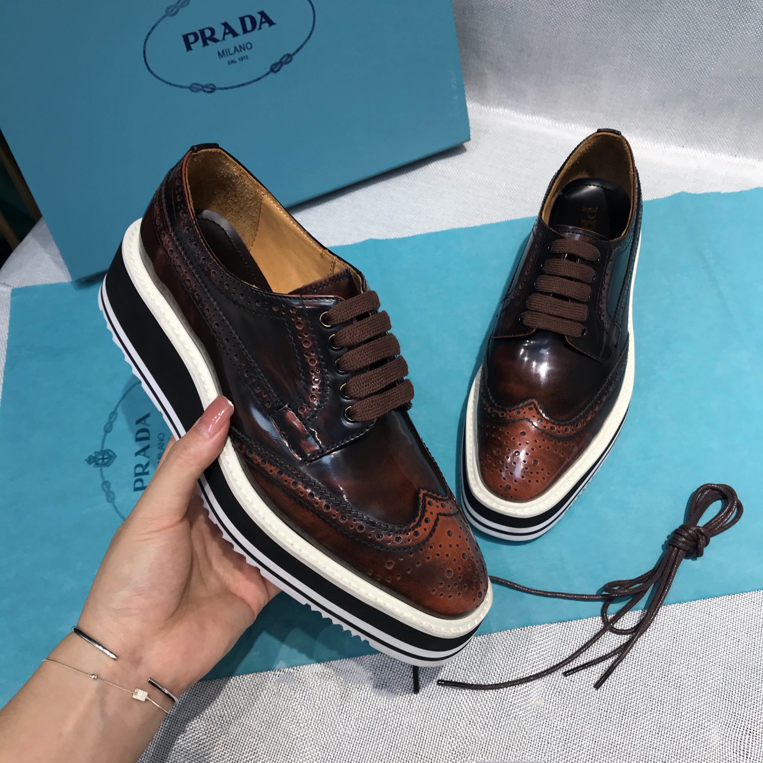 Prada Women's Lace-Up Shoes 