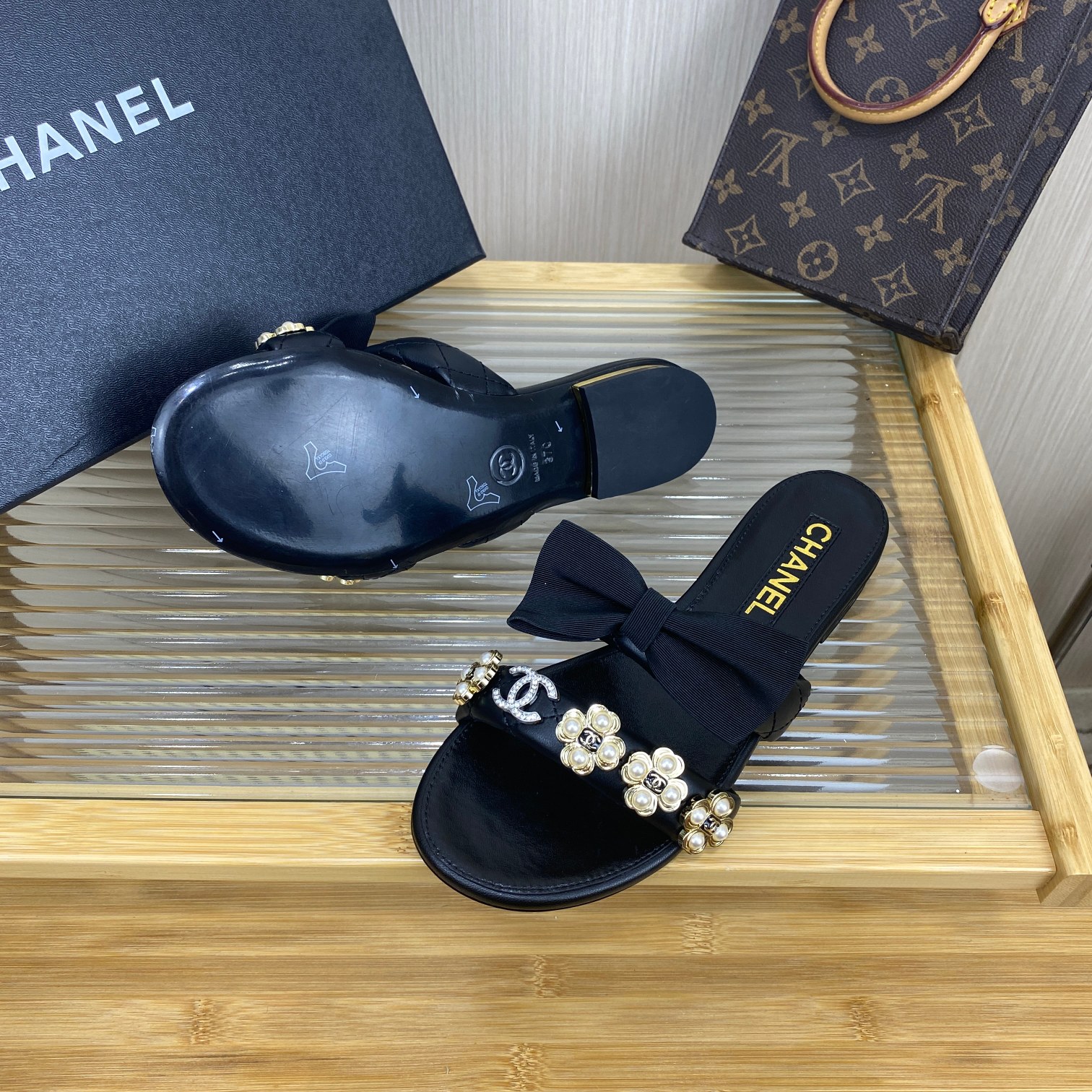 Chanel Women's Slides Bow