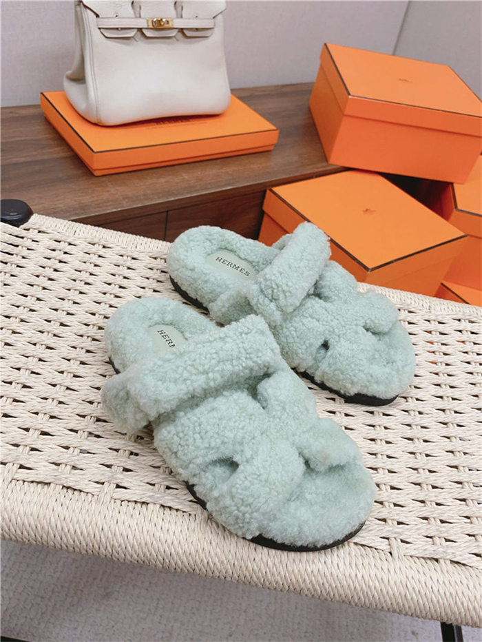 Hermes Shearling Sandals