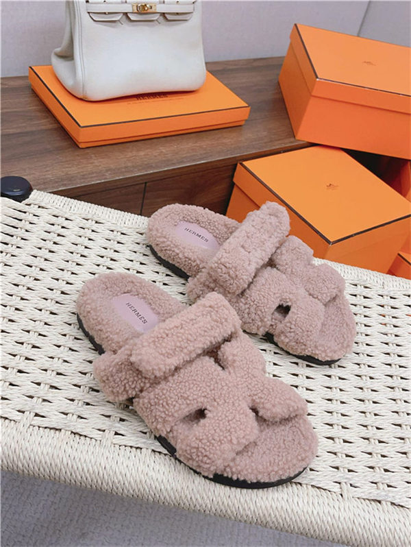 Hermes Shearling Sandals