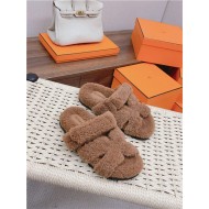 Hermes Shearling Sandals