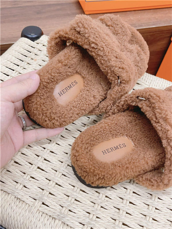 Hermes Shearling Sandals