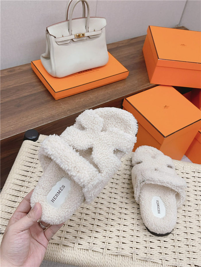 Hermes Shearling Sandals