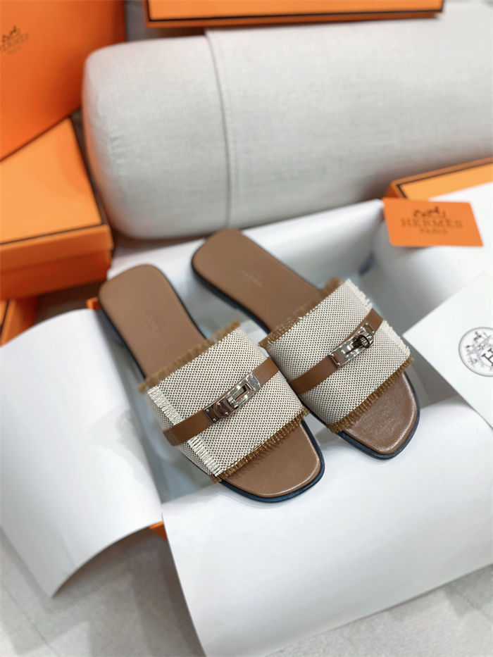 Hermes Giulia Sandals Denim