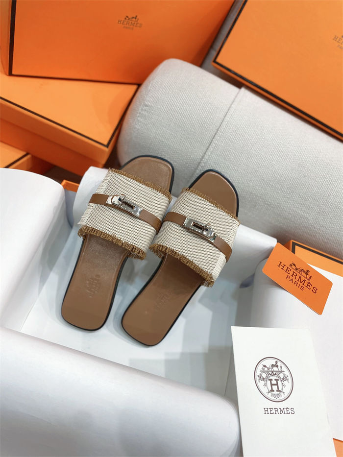 Hermes Giulia Sandals Denim