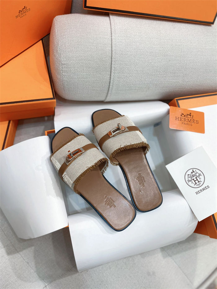 Hermes Giulia Sandals Denim