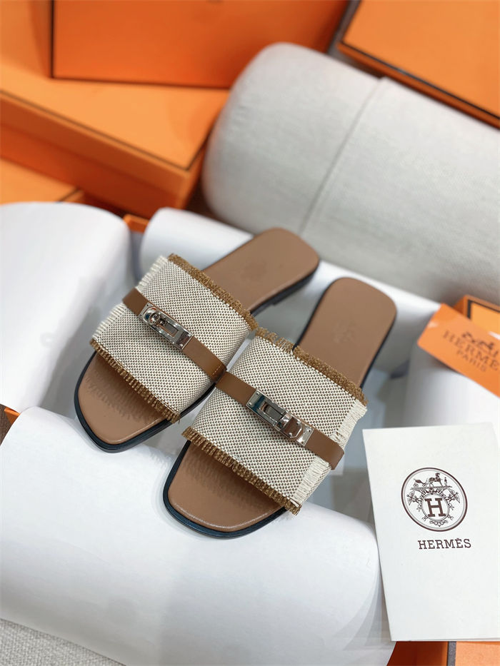 Hermes Giulia Sandals Denim