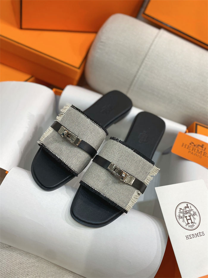 Hermes Giulia Sandals Denim