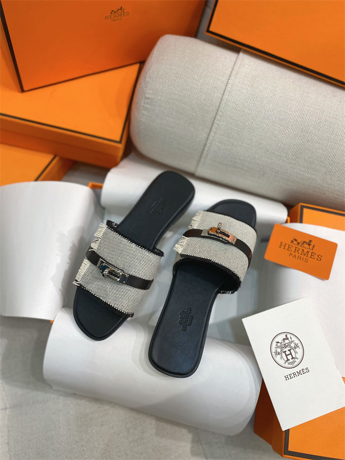 Hermes Giulia Sandals Denim