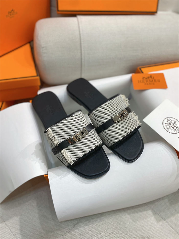 Hermes Giulia Sandals Denim