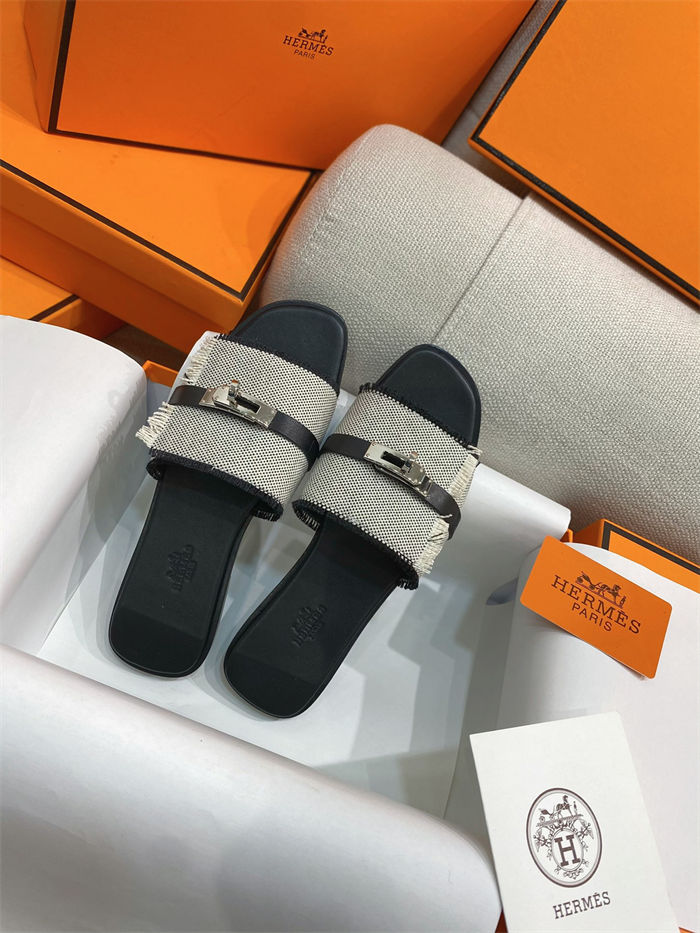 Hermes Giulia Sandals Denim