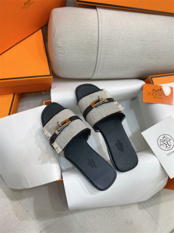 Hermes Giulia Sandals Denim