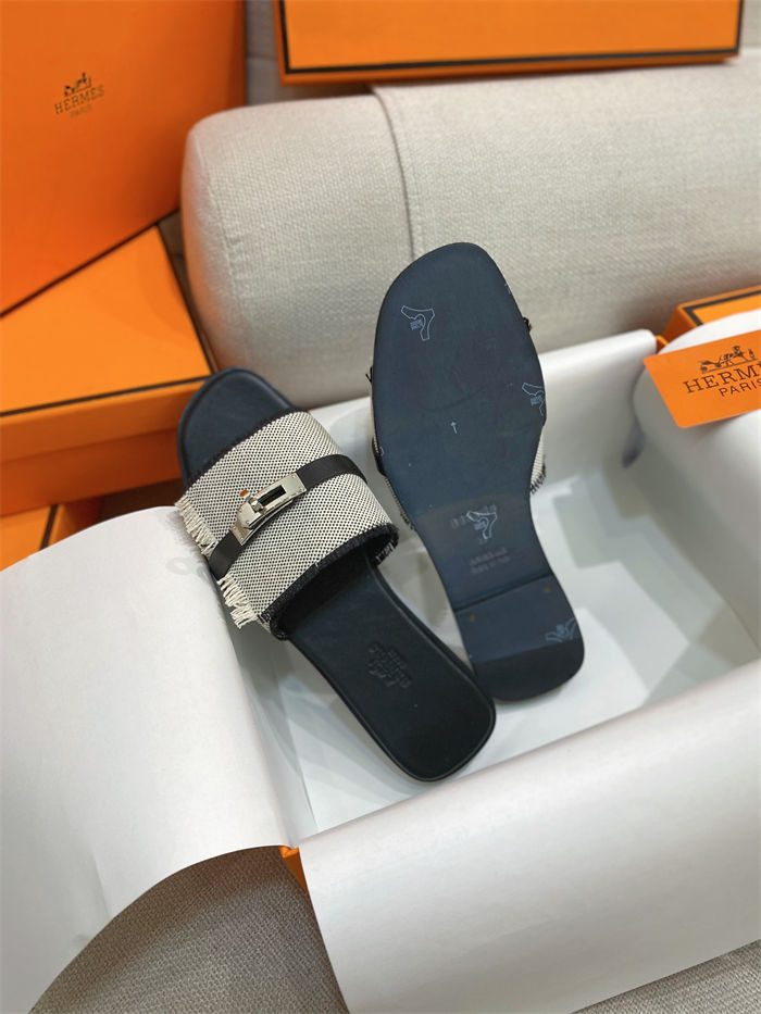 Hermes Giulia Sandals Denim