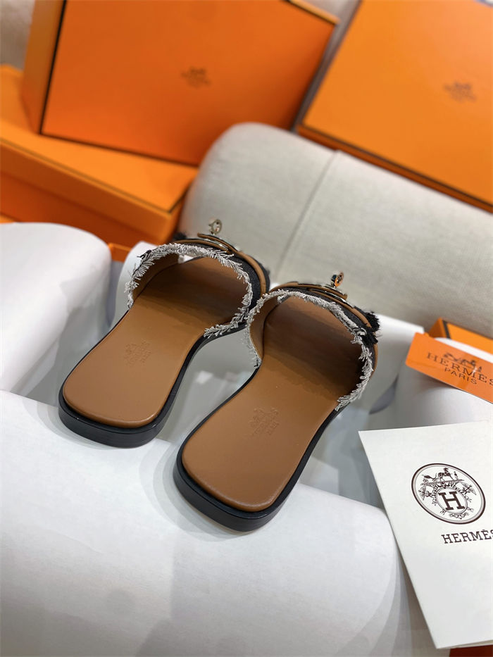 Hermes Giulia Sandals Denim