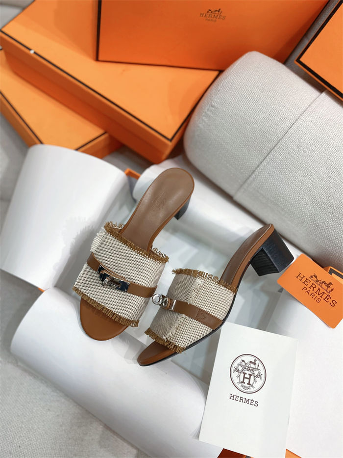 Hermes Giulia Sandals 45MM Denim