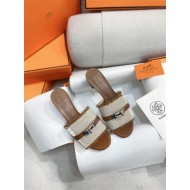 Hermes Giulia Sandals 45MM Denim