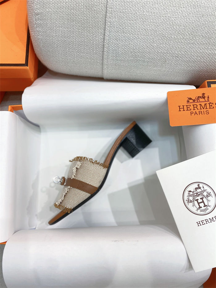 Hermes Giulia Sandals 45MM Denim