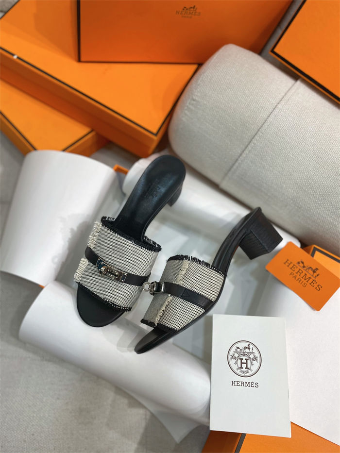 Hermes Giulia Sandals 45MM Denim