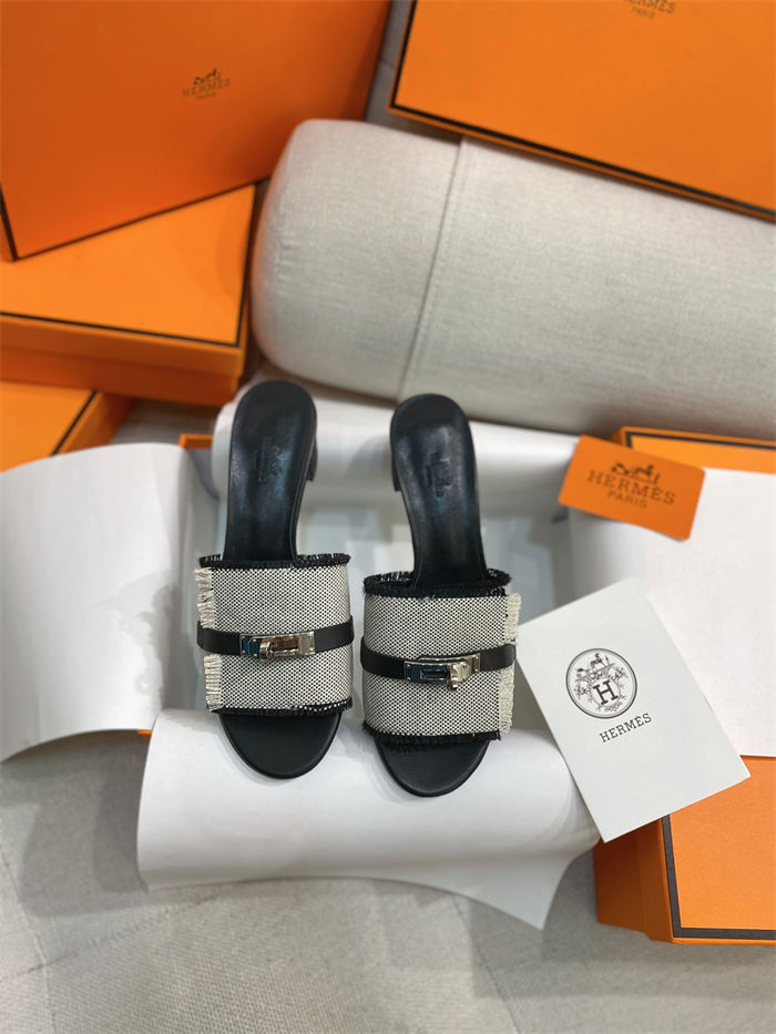 Hermes Giulia Sandals 45MM Denim