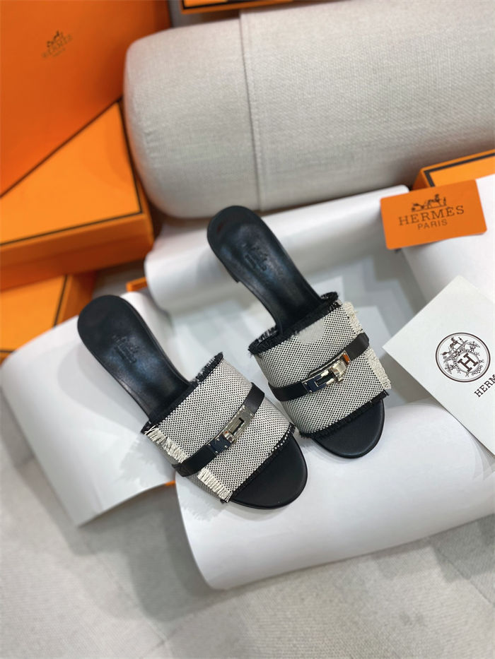 Hermes Giulia Sandals 45MM Denim